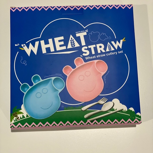 Peppa Pig Style Plate Set (pink) NIB - Picture 3 of 6